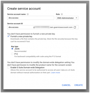 Create a Service Account